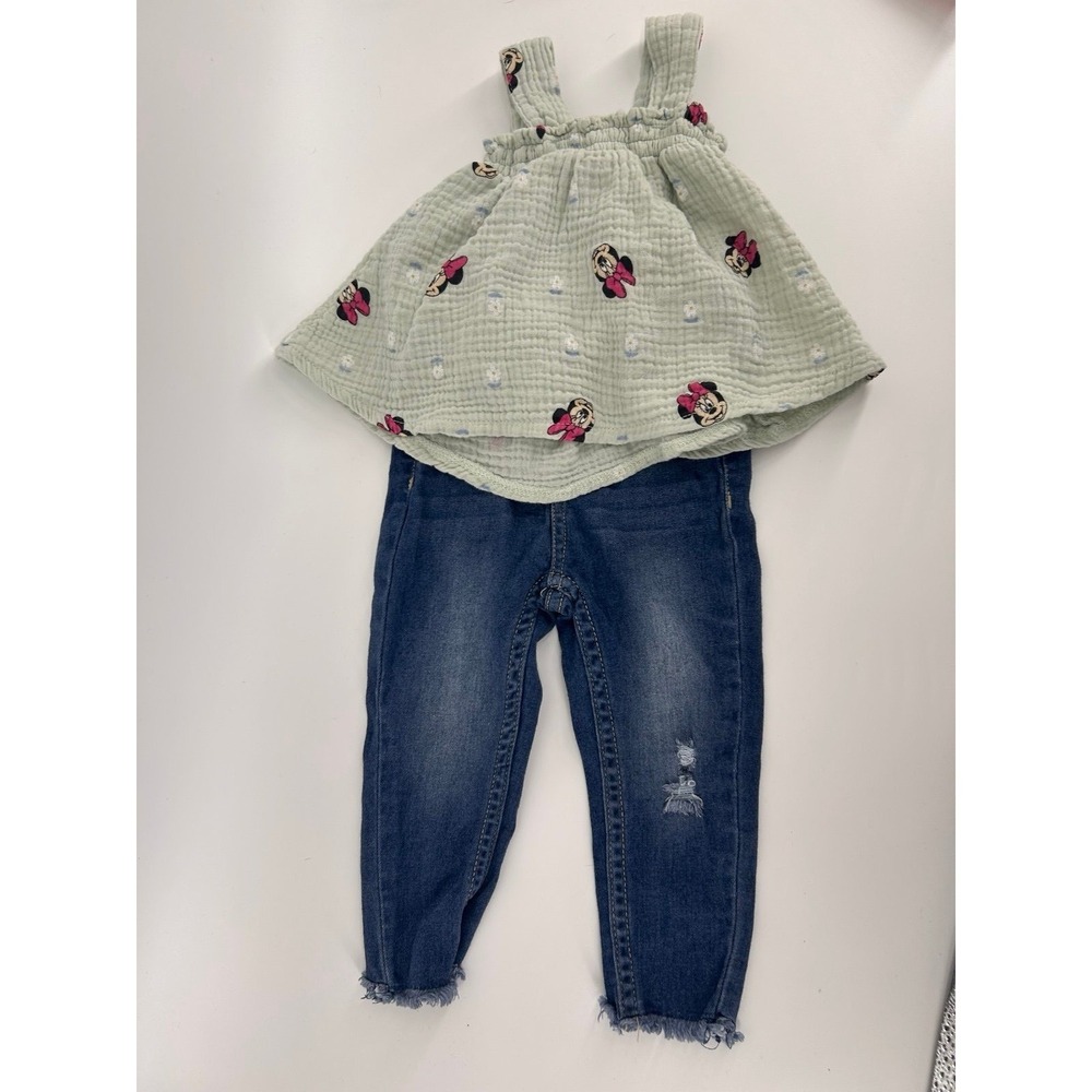 Disney‎ Baby Minnie Mouse Outfit Set 18M Top + Levi's 710 Skinny Jeans